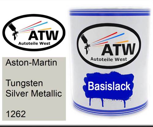 Aston-Martin, Tungsten Silver Metallic, 1262: 1L Lackdose, von ATW Autoteile West.